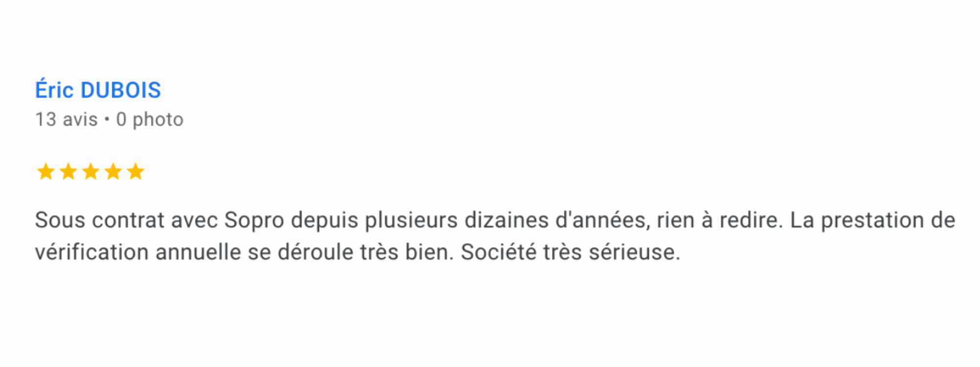 Commentaire client sopro la sécurité incendie